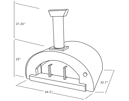 Cru Pro 90 Wood Fired Oven dimensions